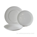 White Stoneware 간단하고 우아한 Dinnerset Ceramic Hotel